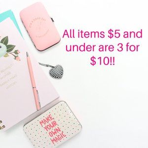 Items $5 and under are 3 for $10!